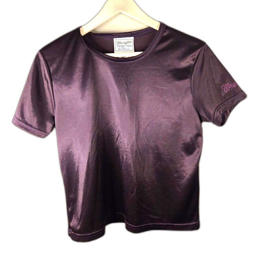 Wrangler Women's Vintage 80s 90s Purple Short Sleeve Shirt Size Large